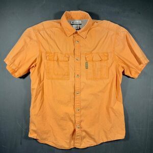 Columbia orange button up shirt M #outdoor #hiking #fishing